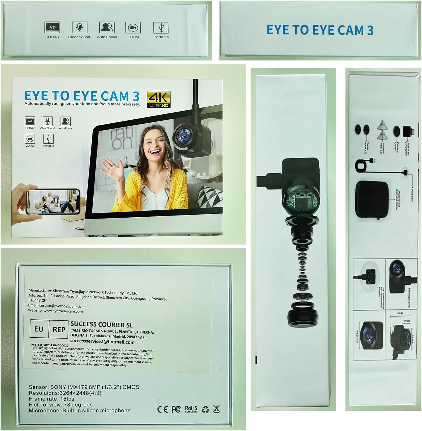【未使用品】 EYE-to-Cam3 ウェブカメラ 4K 吸盤付 Amazon.co.jp: IYOFINE Eye to Cam 3 ウェブカメラ 4K 中央画面に固定